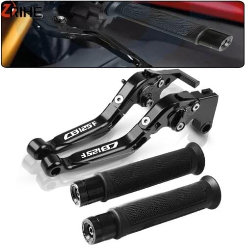 Motorcycle Adjustable Folding Extendable Brake Clutch Levers Mototbike Handlebar Grips Sets For HONDA CB125F CB 125F 125 F 2016