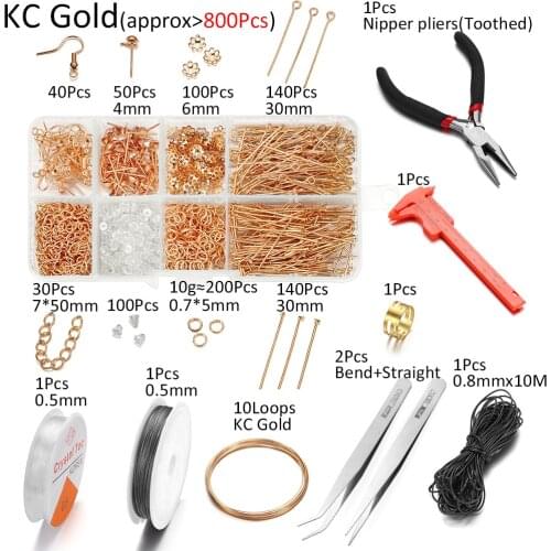 Alloy Accessories Earring Findings Set Open Jump Ring/Tweezers/Copper Wire/Clip Buckle/Earring Hooks For DIY Jewelry Hand Making