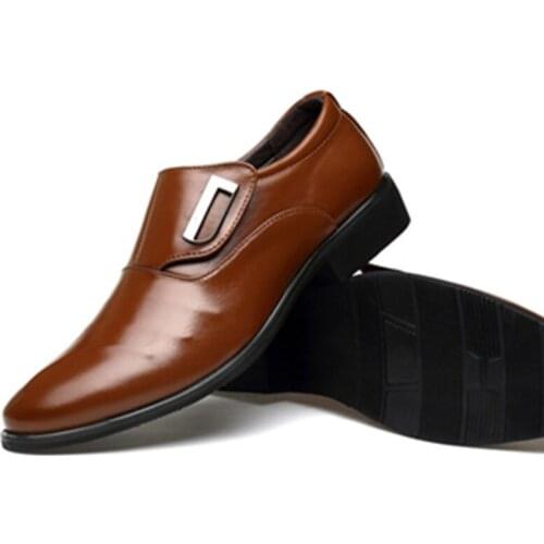 2021 New Mens Leather Shoes Fashion All-match Formal Wear Mens Leather Shoes Soft Bottom Non-slip Deodorant Breathable