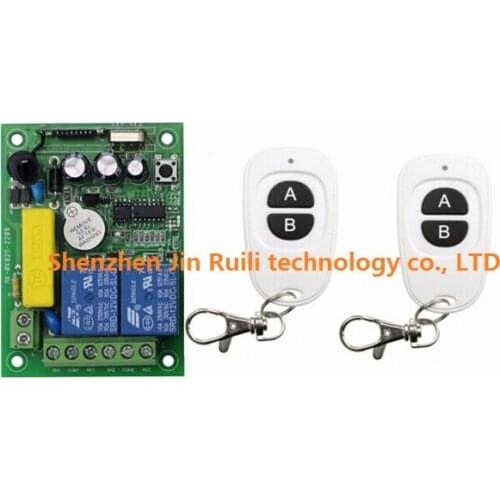 NEW 220V 2CH 10A RF Wireless Switch Relay Receiver Remote Controllers & 2* White AB keys Waterproof Transmitter