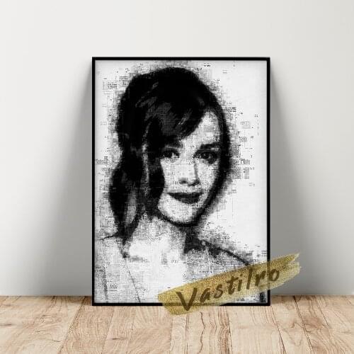 Olivia Cooke Fashion Idol Black And White Portrait Poster, Movie Star Wall Art, Fans Gift Home Decor, Actress Vintage Art Prints