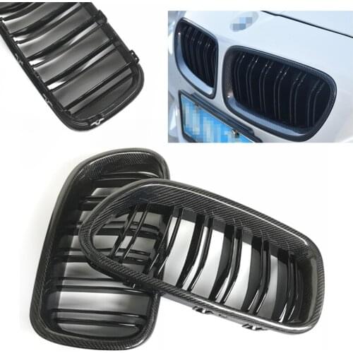Front Grilles Double Dual Slat Grill For BMW 5-Series F10 Sedan & F11 Touring 2010 2011 2012 2013 2014 2015 2016 ABS Plastic