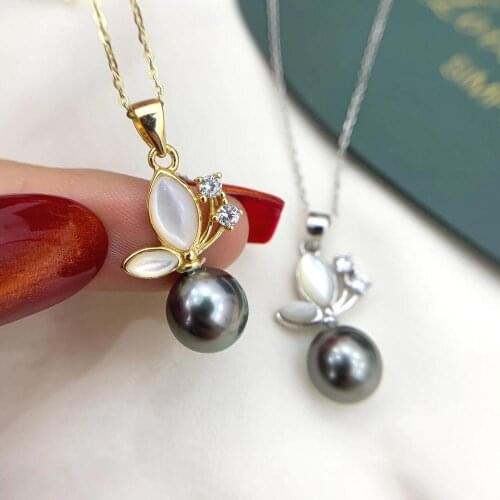 Butterfly Mounts 925 Sterling Silver Pendant Base Settings Mountings Findings Parts for Pearl Crystal Jade Agate 5pcs/lot