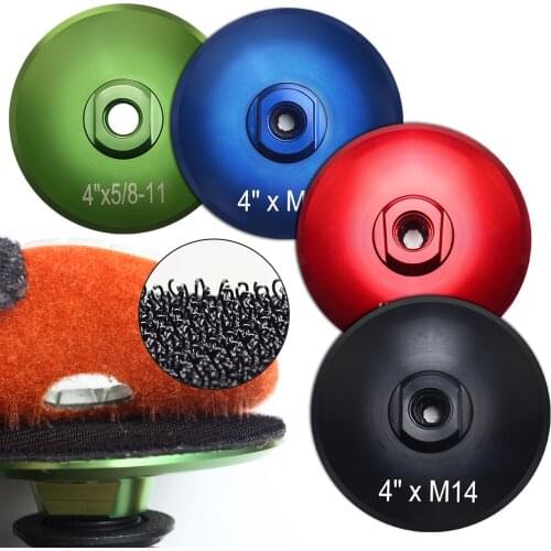 Dia 105mm Colorful Aluminum Backer pads With M14 Or 5/8"-11 Thread For Diamond Polishing Pads Aluminum based backer holder