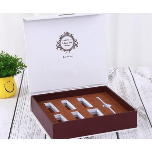 UV Protected luxury cardboard folding gift boxes customized printing paper box with silk ribbon ---XP1254