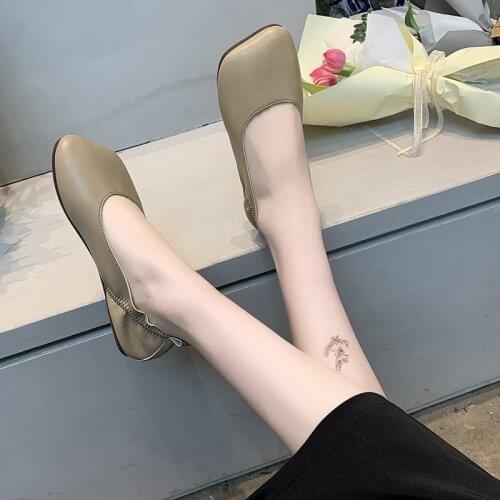 Fashion Women Flats Female Mary Janes Closed Toe Sandals Handmade Genuine Leather Comfort Shoes Casual Fashion Red