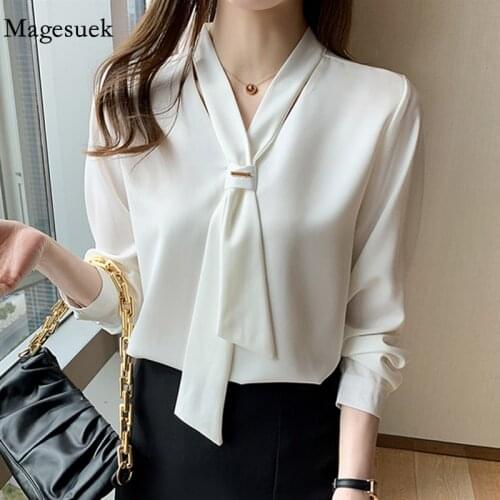 Korean Style High Waist Flower Embroidered Lantern Sleeves Short Blouse Women Back Bow Tie Cotton Slim Shirt Pullover Top 12501