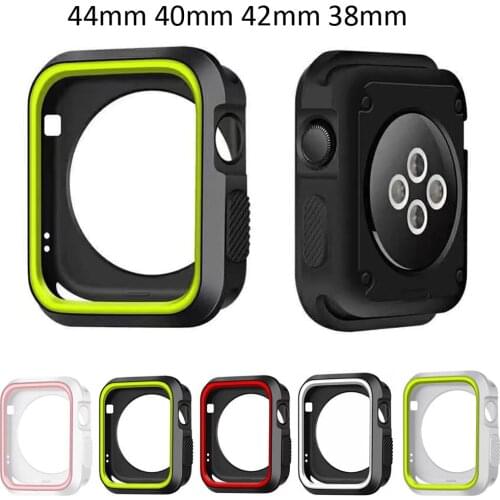 Fall Resistance Silicone Cover For Apple Watch 4 Case iWatch Series 1 2 3 4 Cover 44/40/42/38mm Watch Case Shell
