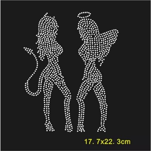 Angel sticker rhinestones patch designs iron on transfer hot fix rhinestone transfer motifs iron on applique patches shirt
