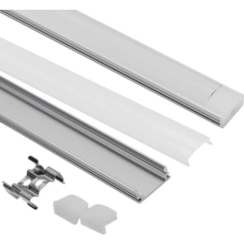 10pcs 1m led aluminum profile for 5050 5630 5730 2835 3538 rigid bar cabinet light strip housing channel with cover end cap clip