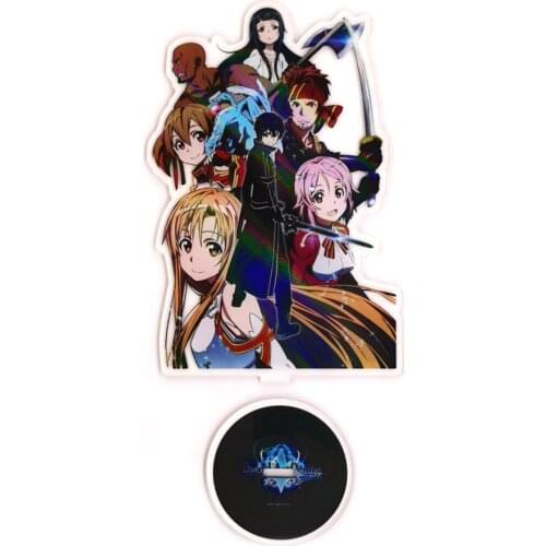 Sword Art Online SAO Kirito Asuna family Klein Agil shirika yui acrylic standee figurines desk decoration cake topper anime