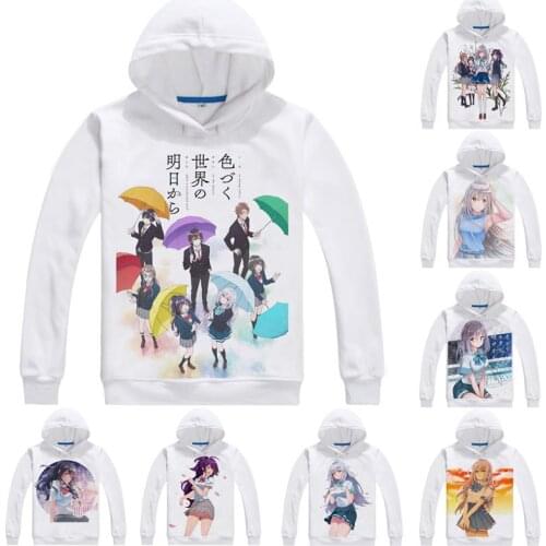 Hitomi Tsukishiro Kohaku Tsukishiro Mens Hoodies Iroduku The World in Colors Men Sweatshirt Streetwear Anime Hoodie Long Hooded