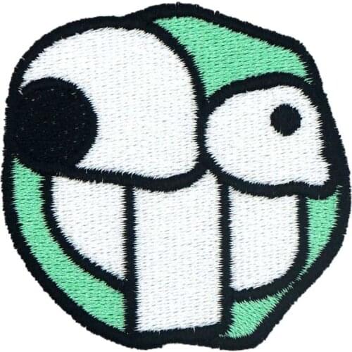 Green Tooth decay iron on backing funny punk rock embroidered biker motorcycle patches for vest