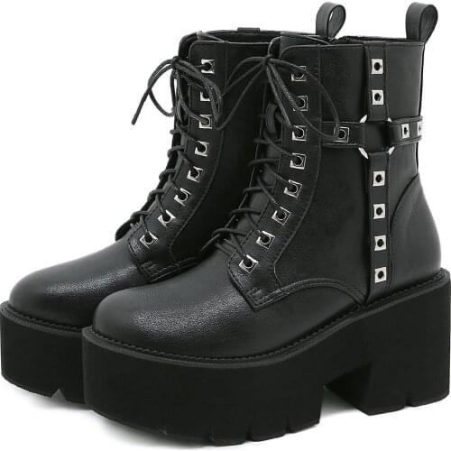 GIGIFOX Brand Fashion Gothic Halloween Gift Jungle Combat Boots Black Cosplay Woman Shoes Goth Boots Designer Shoes Y2k Shoes