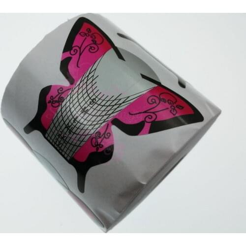 1 Roll 300PCS Big Butterfly Shape Styling Paper Form Sticker Salon Nail Art Manicure Acrylic UV Gel Tips Guide Extension Tools