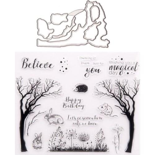 1 Pcs New Metal Cutting Dies Tree and Animal Stamps for DIY Scrapbooking Album Paper Cards Decorative Crafts Embossing Die Cuts