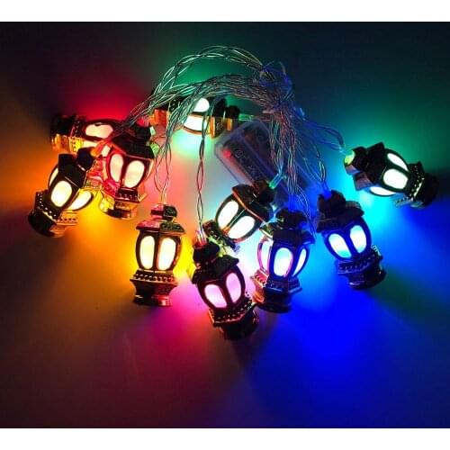10/20 LED Moon Castle String Lights Eid Ramadan Muslim Islam Decoration Lantern Light for Christmas Wedding Party Festival Lamp