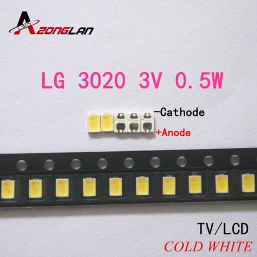 200piece/lot for repair LG LCD TV LED backlight Article lamp SMT SMD LEDs 3V 3020 Cold white light emitting diode LG