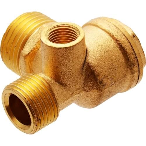 3 Port Brass Air Compressor Valve Air Compressor Check Valve Central Pneumatic Valves Thread 90 Degree DIY Home Tools