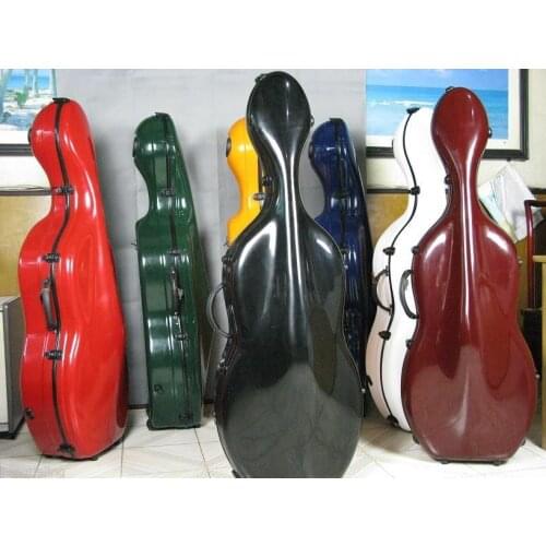 4/4 black fiberglass cello hard case with wheells #6695