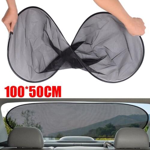 1pc Sun Visor Screen Sunshade Car Curtain Mesh Nylon Rear Window Sunshade 100x50cm 4pcs Powerful Suction Cup Auto Accessories