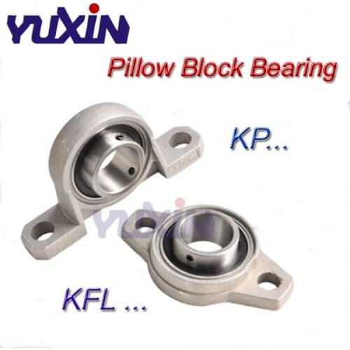 4pcs Zinc Alloy Diameter 8mm to 30mm Bore Ball Bearing Pillow Block Housing Mounted Support KFL & KP Series
