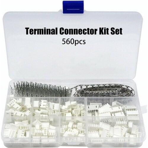560PCS 2.54mm JST-XH Connector Set Female and Male Pin Connector Adapter Cable Connectors Terminal Socket M/F 2/3/4/5 PIN