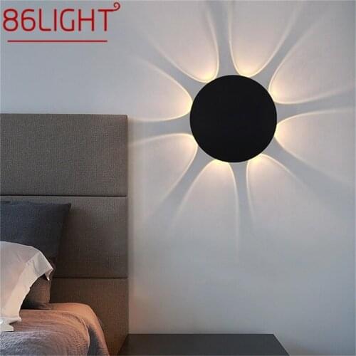 86LIGHT Black Wall Sconces Lamp Contemporary Round Light Fixtures for Home Indoor Living Room Decoration