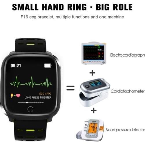 F16 Smart Band Smart Bracelet ECG+PPG Monitor Smart Watch Sport Fitness Tracker Heart Rate Blood Pressure Wristband Waterproof
