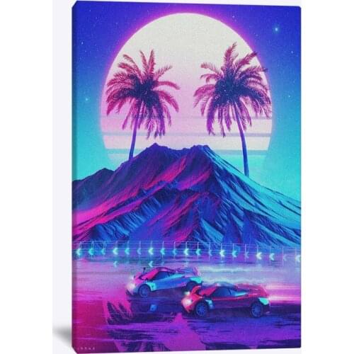 Synthwave Retro Electro poster Wall Art Canvas For Living Room Home Bedroom Study Dorm room Art Decoration Prints