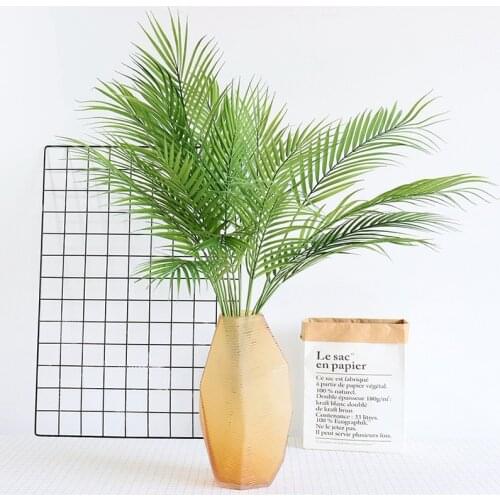 1pc Plastic Artificial Palm Leaf Plants Green Desert Decoration Tropical Fake Plant Garden Wedding Home Jungle Party Decor