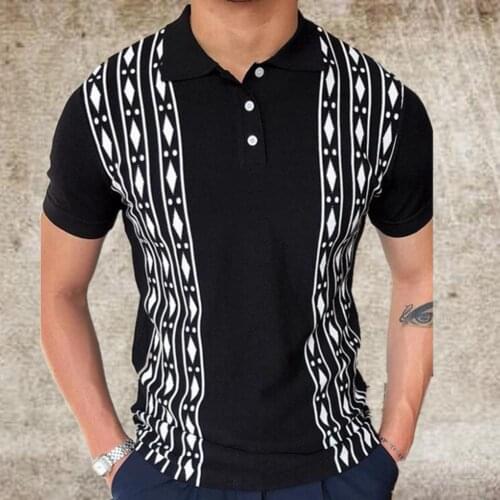 Summer Fashion Lapel Shirt Mens Breathable Button Short Sleeve Knit Mens Lapel Top Slim Casual Polo Shirt Men
