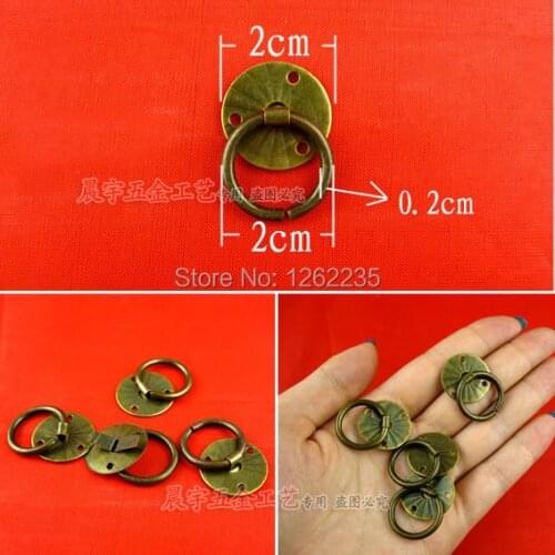 20mm Small round metal handle Metal ring pull hardware accessories wooden tray Small drawer pull buckle Wholesale