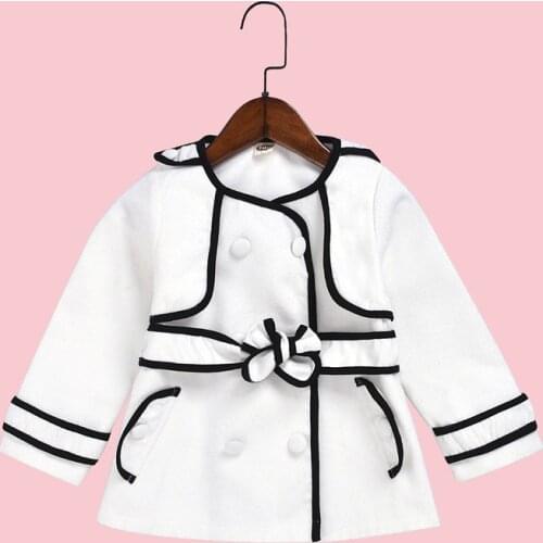Fashion Winter Girls Coats New Oute Casual Baby Top 2021 Kids Trench Breast Windbreaker Vintage Fall Children Top 1-6Ys