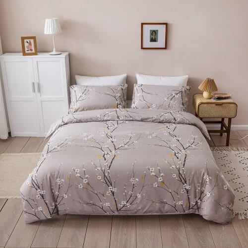 Flower Duvet Cover Set with Pillowcases Women Girls Kids Wedding Bedclothes Fashion Simple Twin Queen King Size Comforter Cover