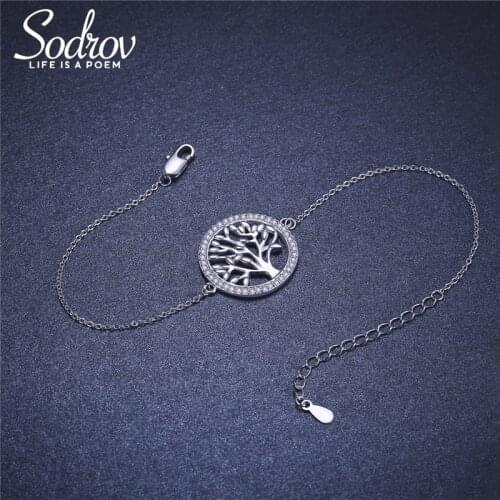 Unusual jewelry Silver 20mm Round Life Tree Bracelet For Women Tree Bracelet Silver Jewelry chain bracelets