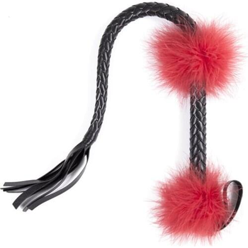 76cm furry Whips sexy bondage bdsm Spanking Paddle riding crop Flogger Sex Toys For women cosplay feather Policy Knout ruleplay