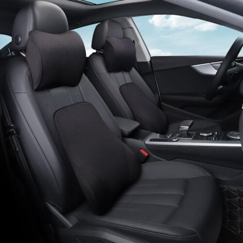 KKYSYELVA BLACK Head Neck Rest Massage Memory Foam Cushion Support Headrest Pillow Car Seat Cover 5 Colors Universal Car Styling