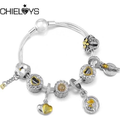 Silver Plated Heart To Heart Beads Bracelets With Birthday Candles Dangles Charm Bracelets For Women Men Handmade Jewelry Gift