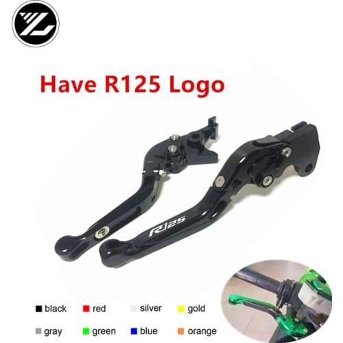 R125 LOGO FOR YAMAHA YZF R125 YZF-R125 YZF R 125 2008-2013 2012 Motorbike Adjustable Folding Extendable Moto Clutch Brake Levers