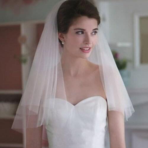 1T White / Ivory Wedding Prom Bridal Short Veil With Comb 2022