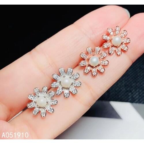 KJJEAXCMY boutique jewelry 925 sterling silver inlaid Natural Pearl gemstone Womens Stud earrings support detection popular