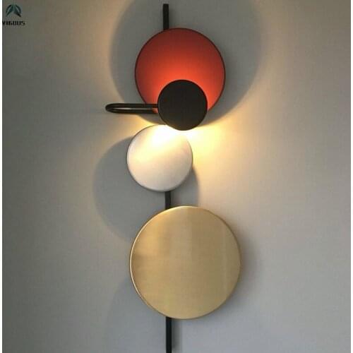 Modern DIY Painted Round Metal Led Wall Lamp Living Room Luxury Lustre Led Wall Scones Indoor Lighting Fixtures Lamparas
