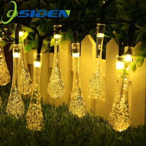 LED Outdoor Water Drops Solar Lamp String Lights 5/7M 20/50LEDs Fairy Holiday Christmas Party Garland Garden Decoration