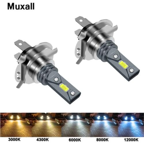 Muxall Mini H4 H7 LED Car Headlight Bulbs 4300K H1 H11 9005 9006 CSP Chips 80W 20000LM 6000K 12V 24VAuto Headlamp Light Bulbs