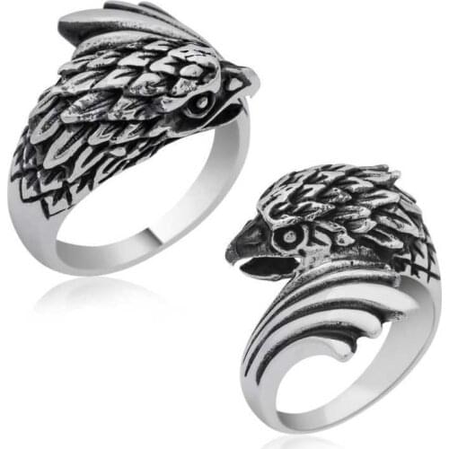 Tevuli 925 Sterling Silver Eagle Head Men Ring