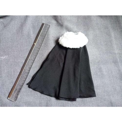 1:6th Accessory Black cloak Cape With White Fur Model for 12" male Body