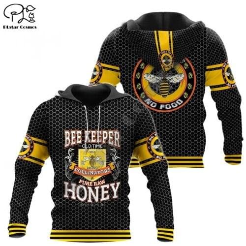 PLstar Cosmos No Bees No Food 3D Print Hoodies Casual Men/Women Zipper Hooded Funny Animal Unisex Brand Streetwear Apparel T11