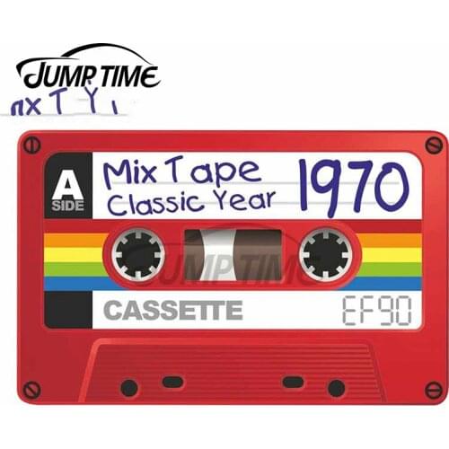 Jump Time 13 x 5.8cm Retro E90 Cassette Tape Mix Tape 1970 Classic Hits Car Stickers Trunk Windows Decal Bumper VAN Decoration