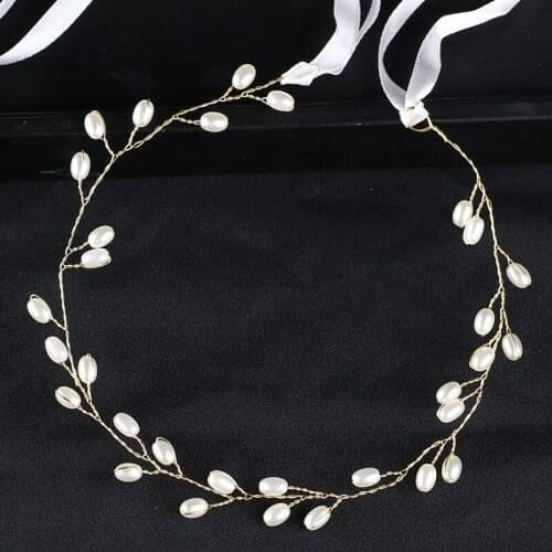 Silver/Gold/Rose Gold Color Pearl Headbands Wedding Hair Jewelry Accessories Women Bridal Hair Ornament Head Decoration Hairband
